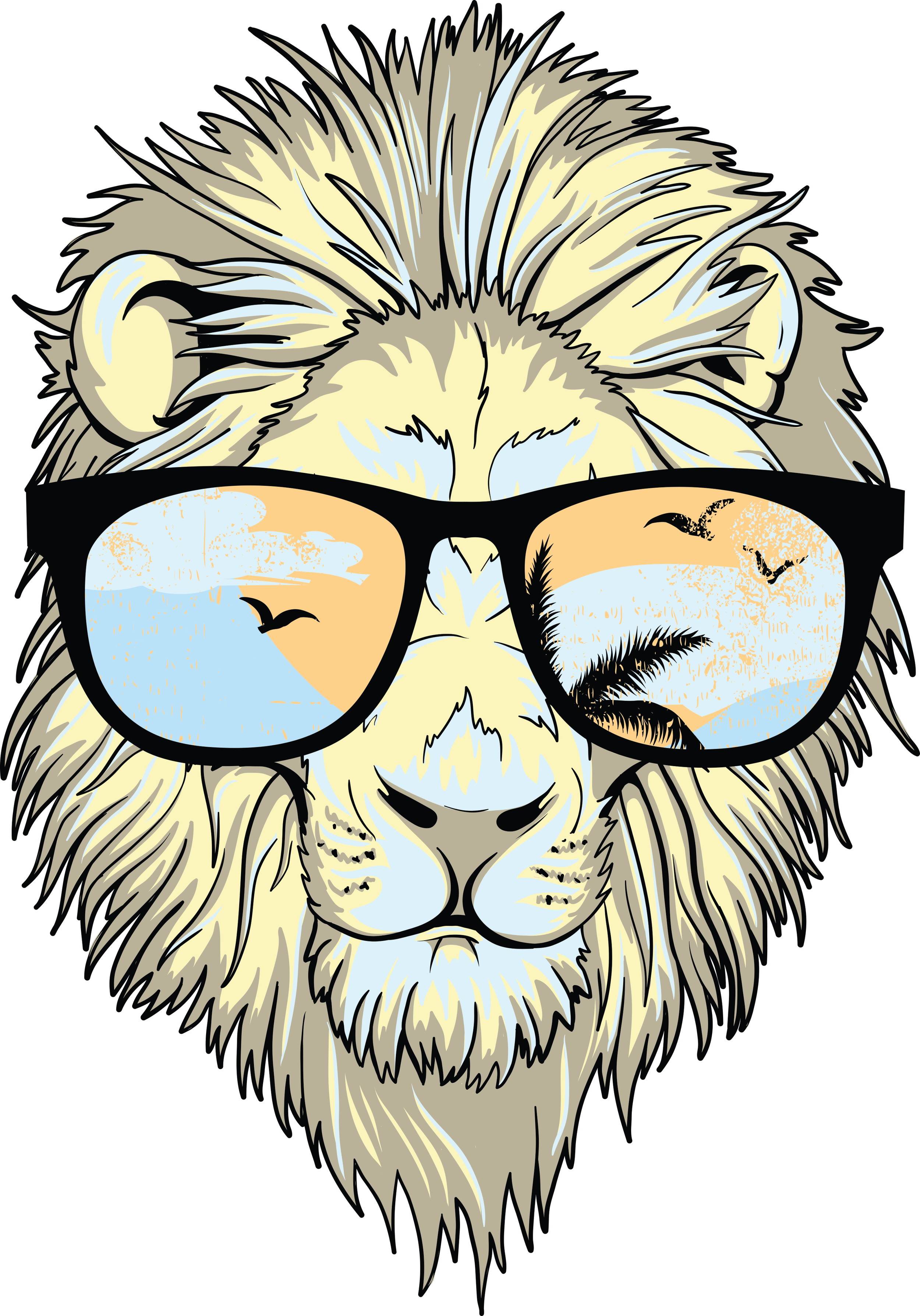 Lion with glasses