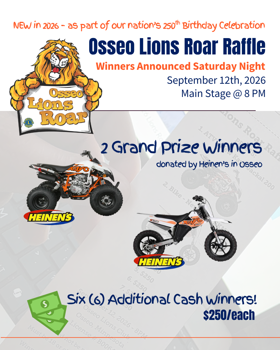 2026 Lions Roar Raffle promotion