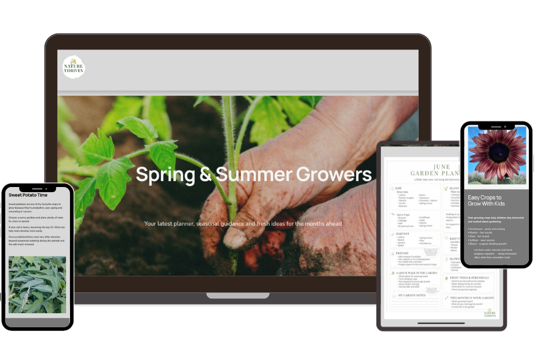 Grow Club seasonal gardening resources, garden planners and growing guides from Nature Thrives