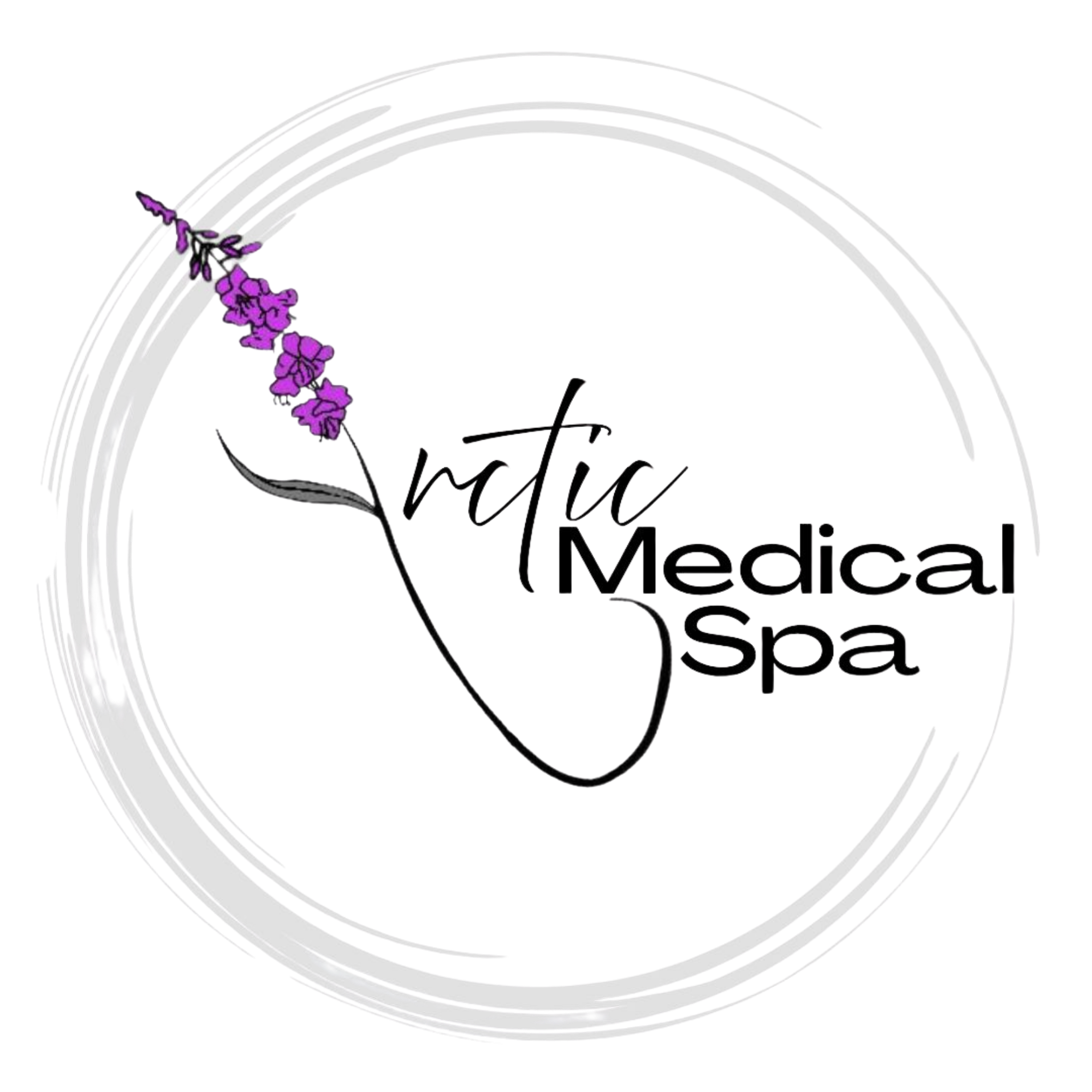 Logo of a medical spa with a lavender branch and the text 'Vetta' in cursive and 'Spa' in uppercase