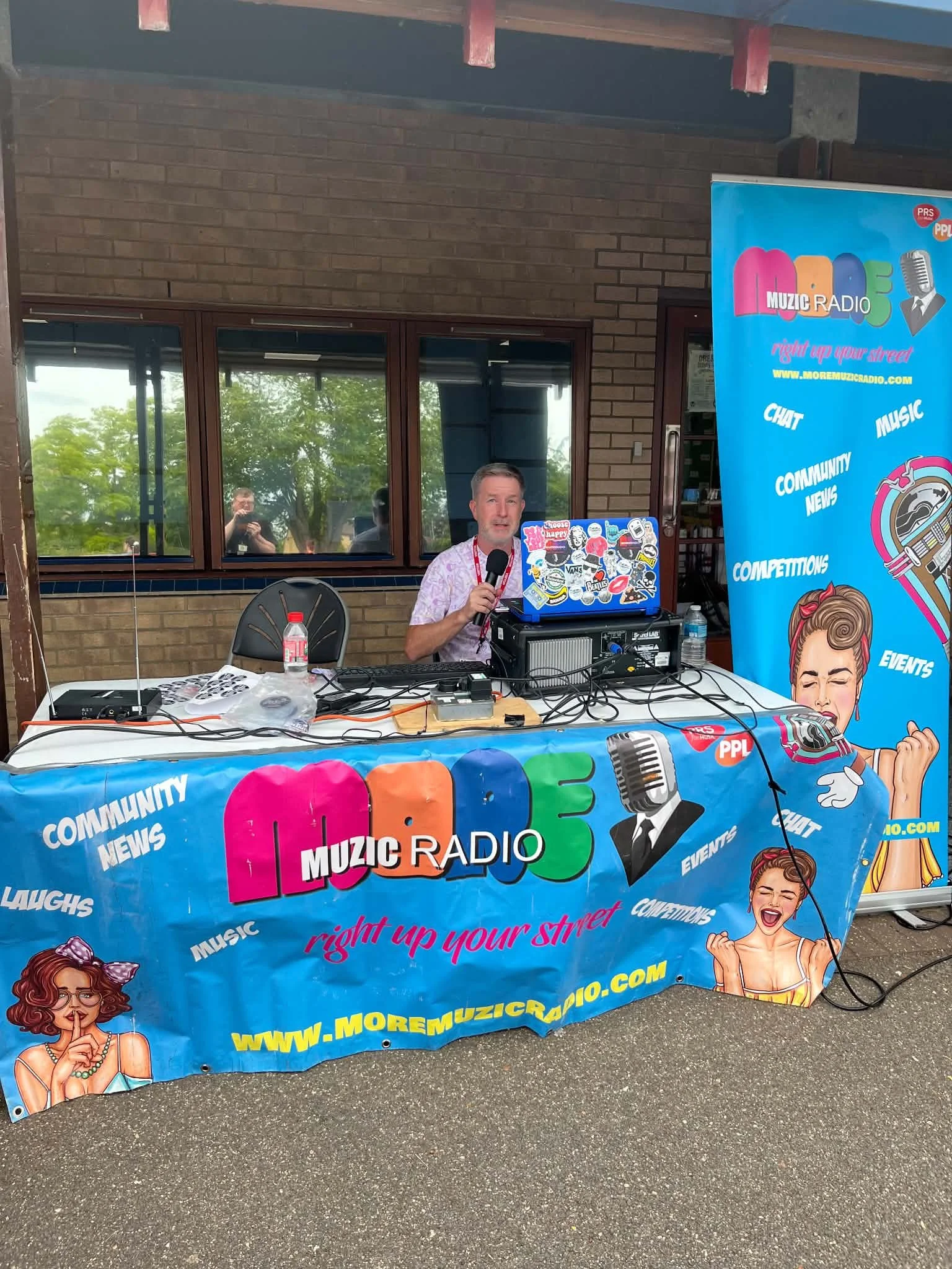 More Muzic Radio's Mark Pavey at Park Lane Schools summer fete.