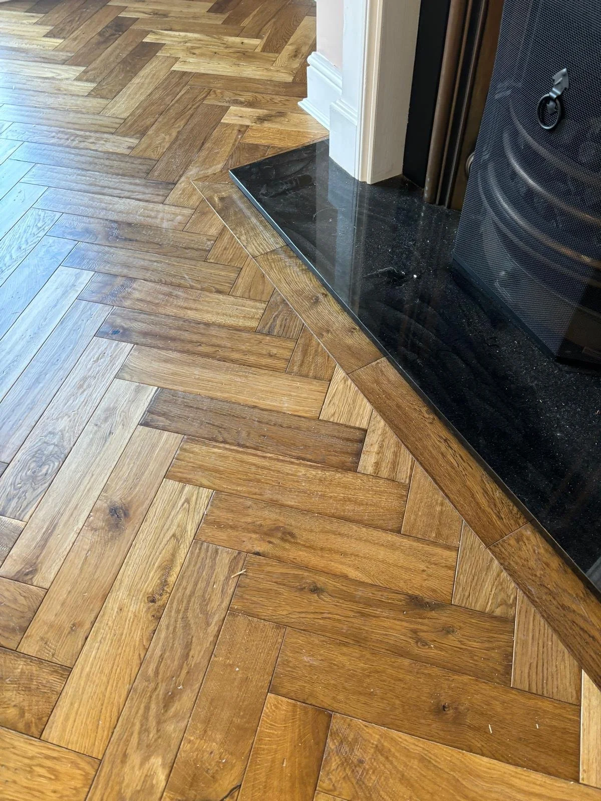 a rich smoked oak wood floor