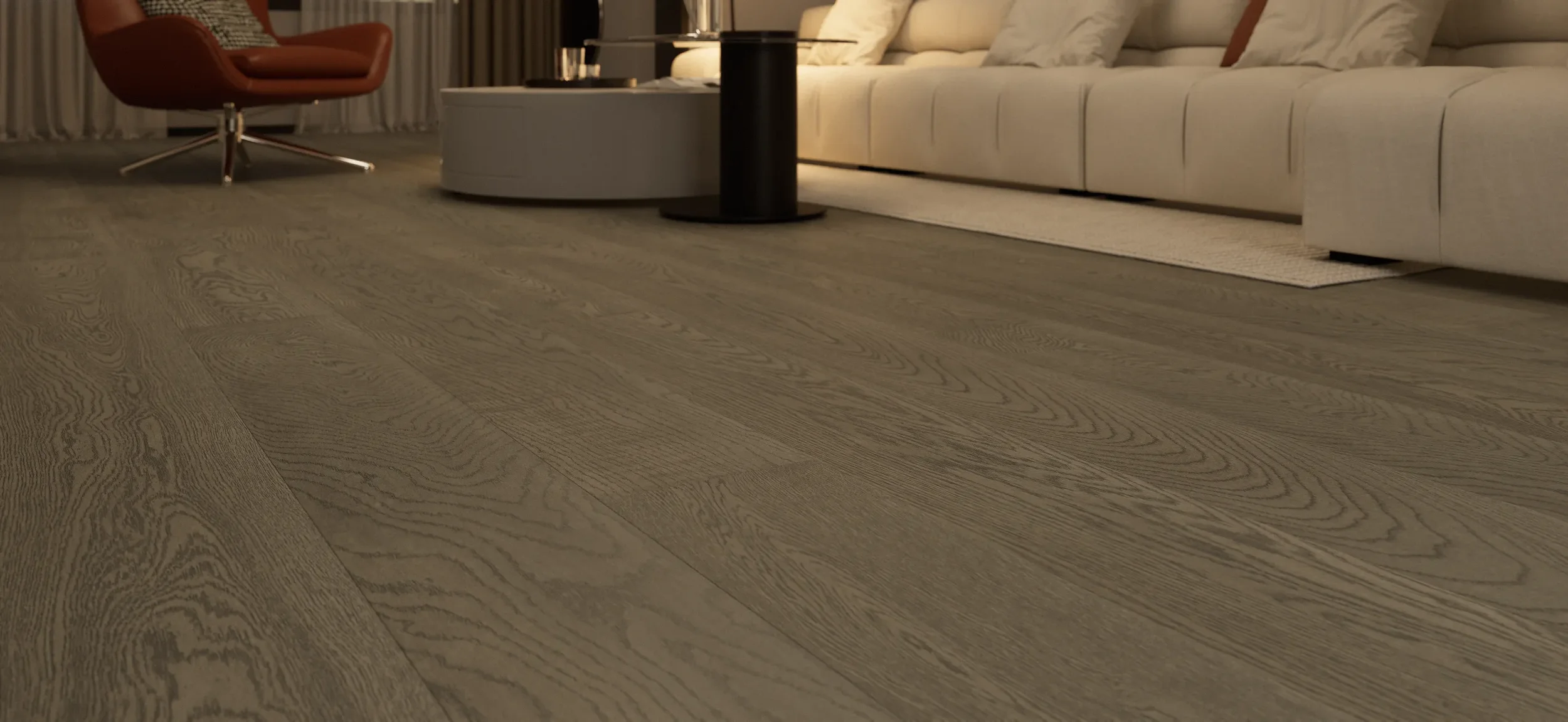 FORM Drift - 190mm wide rustic planks in a room setting showing the colour.
