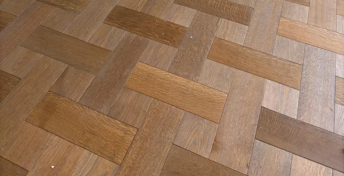 a basket weave wood floor