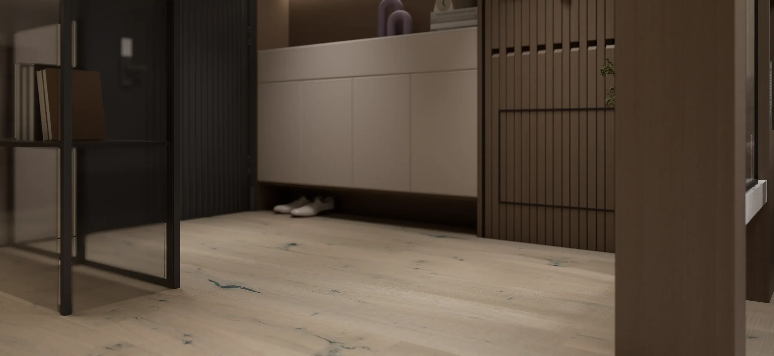 Alder 190mm rustic planks in a domestic setting.