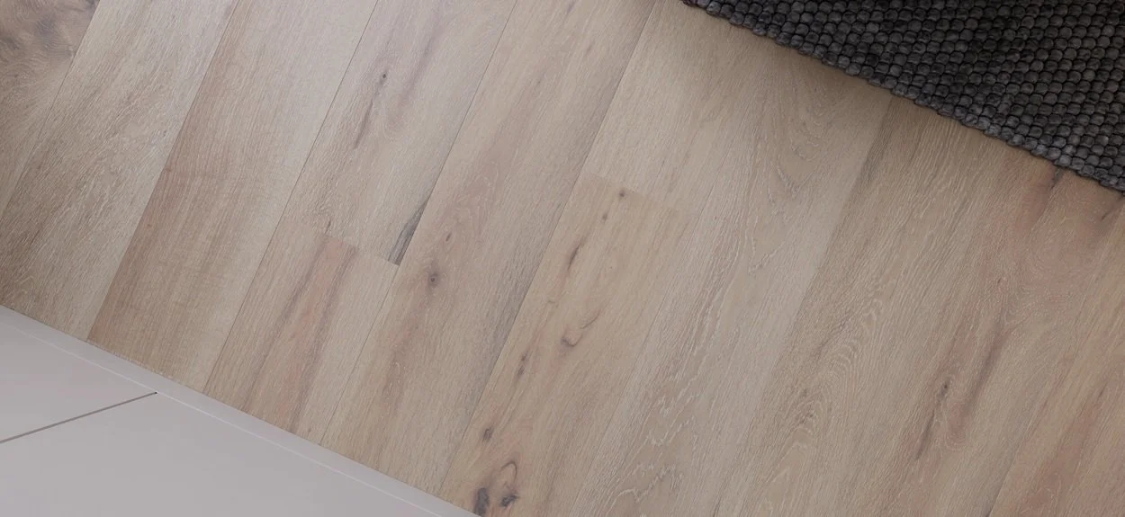 FORM Chalk, a close up showing the white washed colour on a 190mm wide rusitc plank.