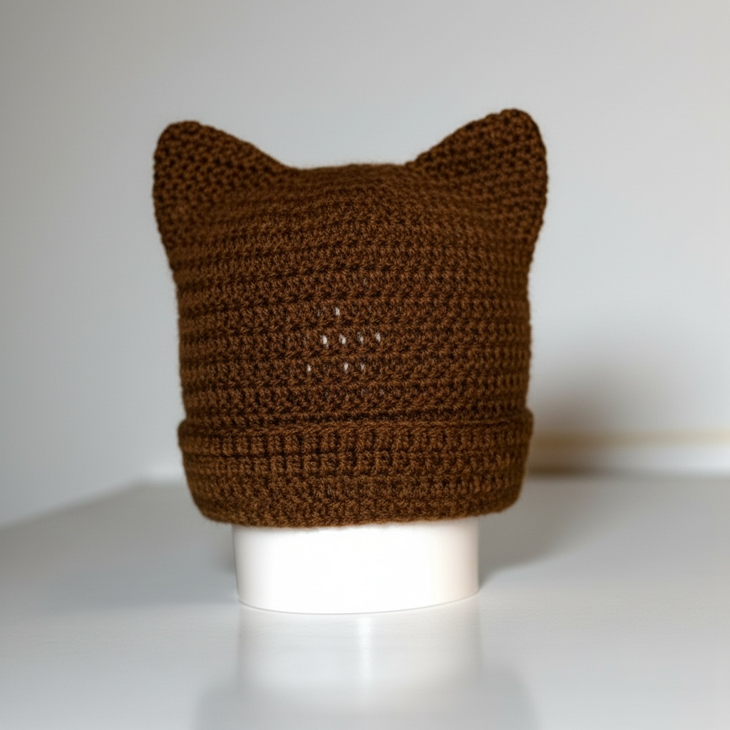Handmade Crocheted Cat Ear Beanie