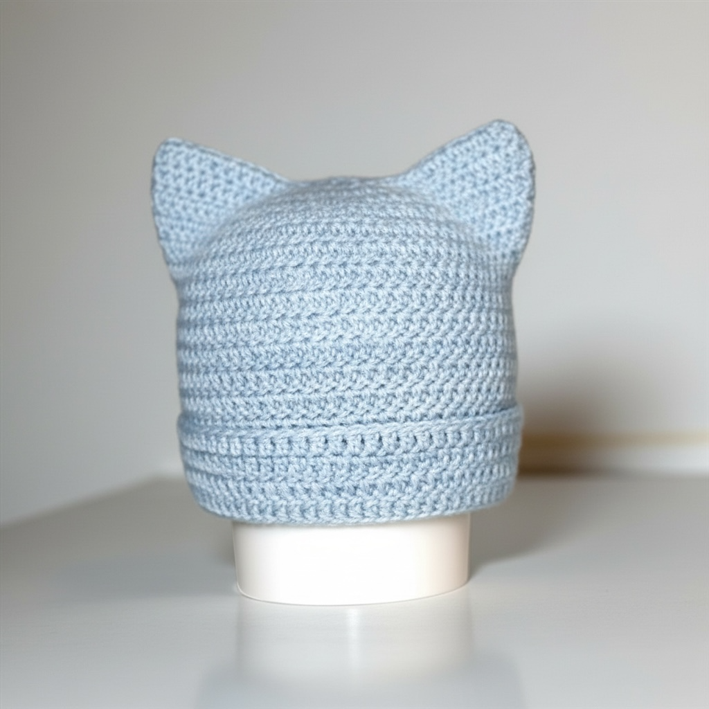 Handmade Crocheted Cat Ear Beanie
