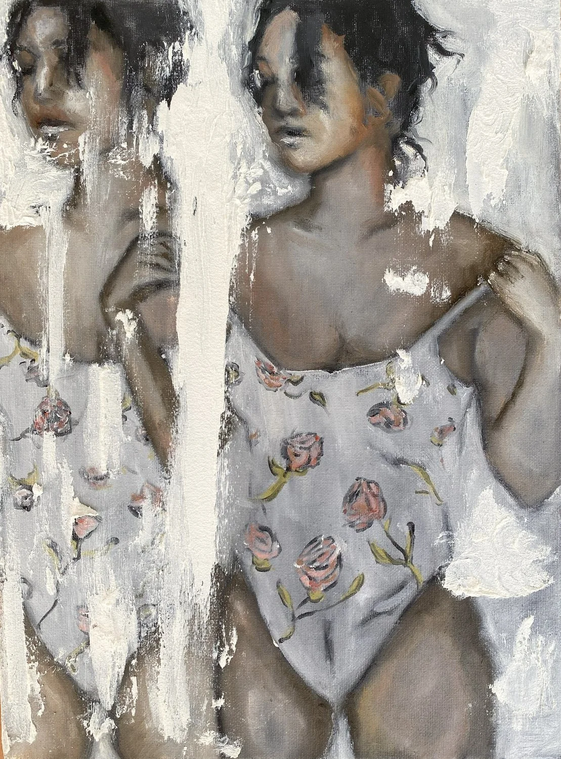 A Mesma Bailarina em Segundos Diferentes 
Óleo e Gesso Acrílico Sobre Tela 
30x40cm 