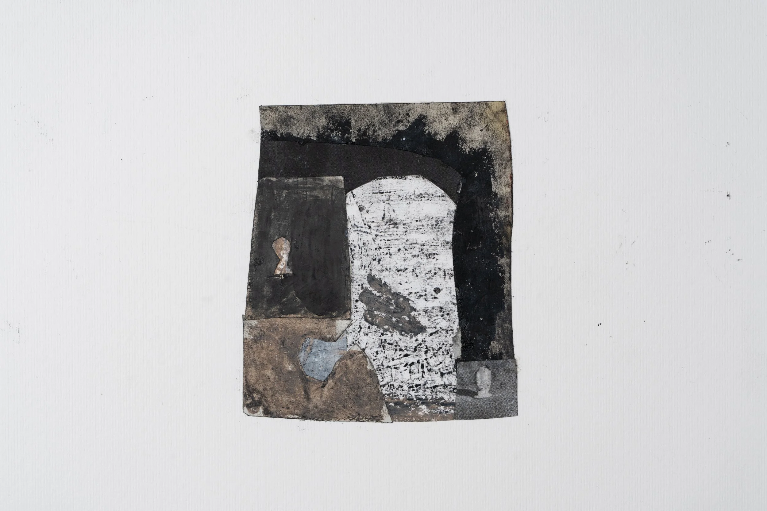 Cave, 2023 
Collage, pencils and oil pastels on paper
30x25 