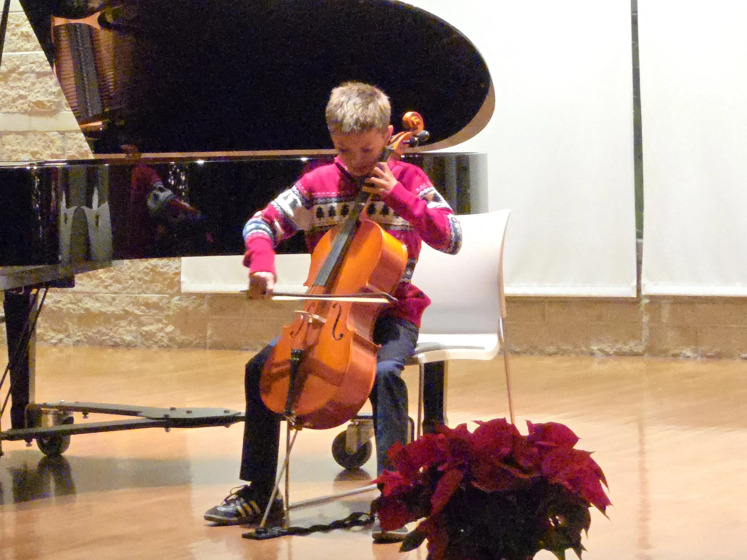 Misho on Cello at Winter Music Recital