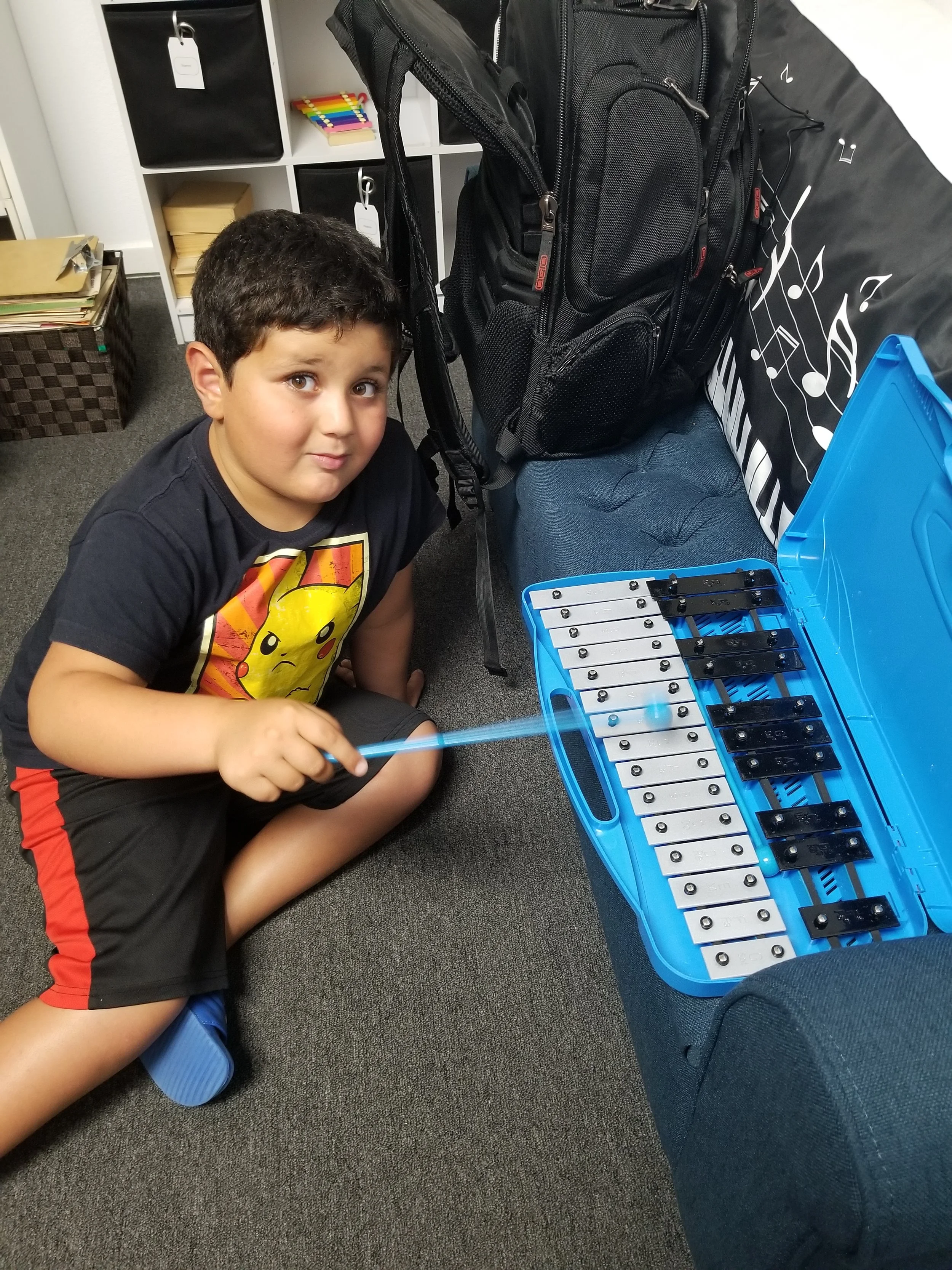 Leo S music student at music lesson