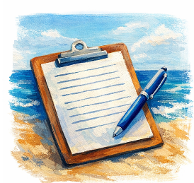 Pencil and intake form, representing the first step of the coaching process.