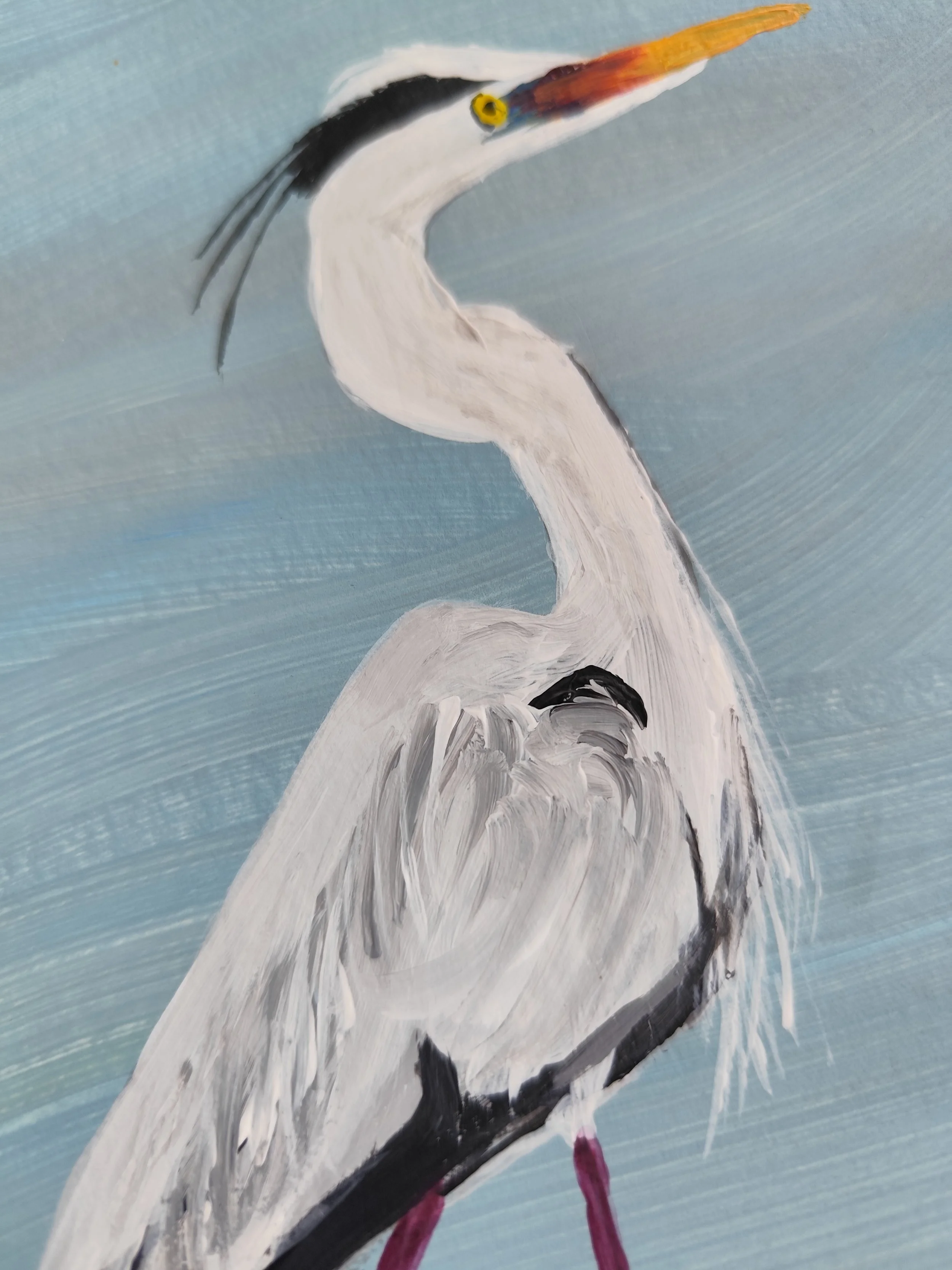Heron in Water – Digital Art Print