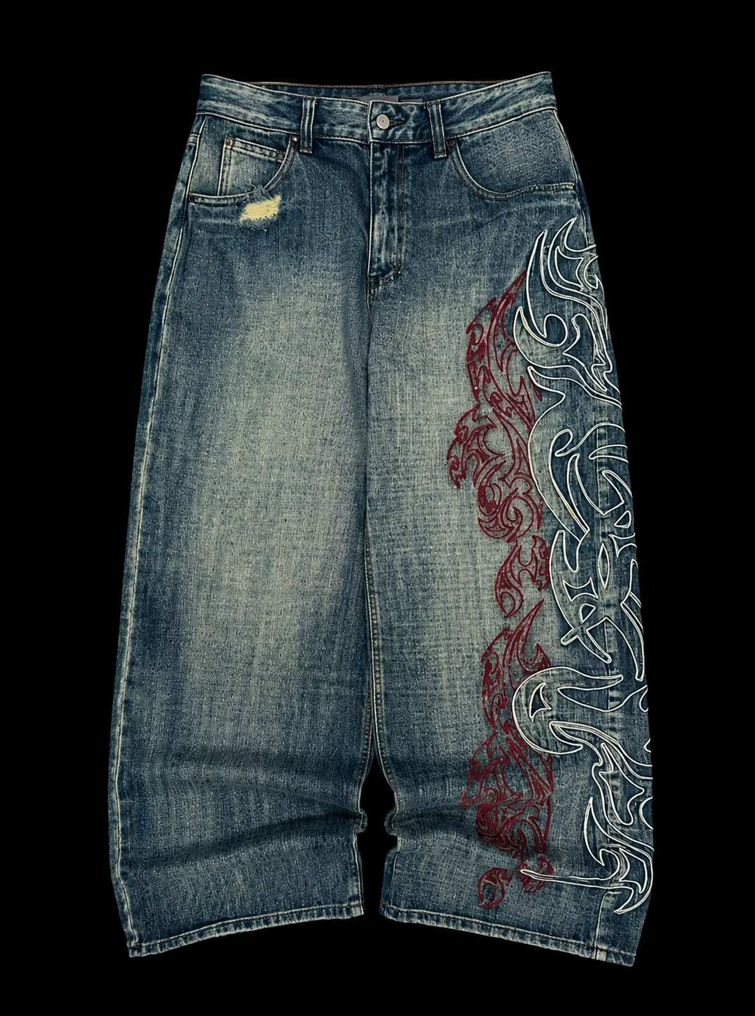 Tribal Flame Denim Jeans