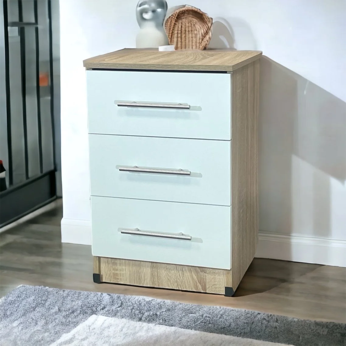 Nova 3 drawer bedside