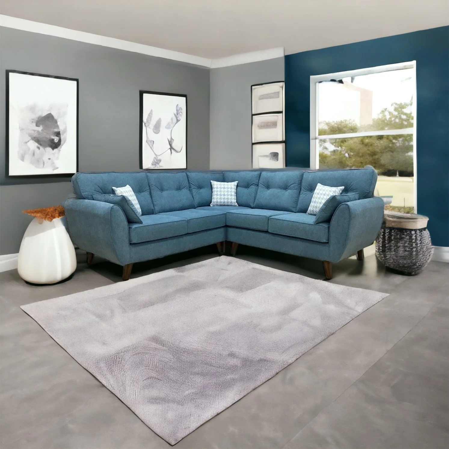 Take a look at the beautiful Olivia sofa. It comes in a variety of sizes. What makes the Olivia sofas so special is their sleek wooden legs, giving them a very modern look. They are very popular with young people moving into their first home, or thos