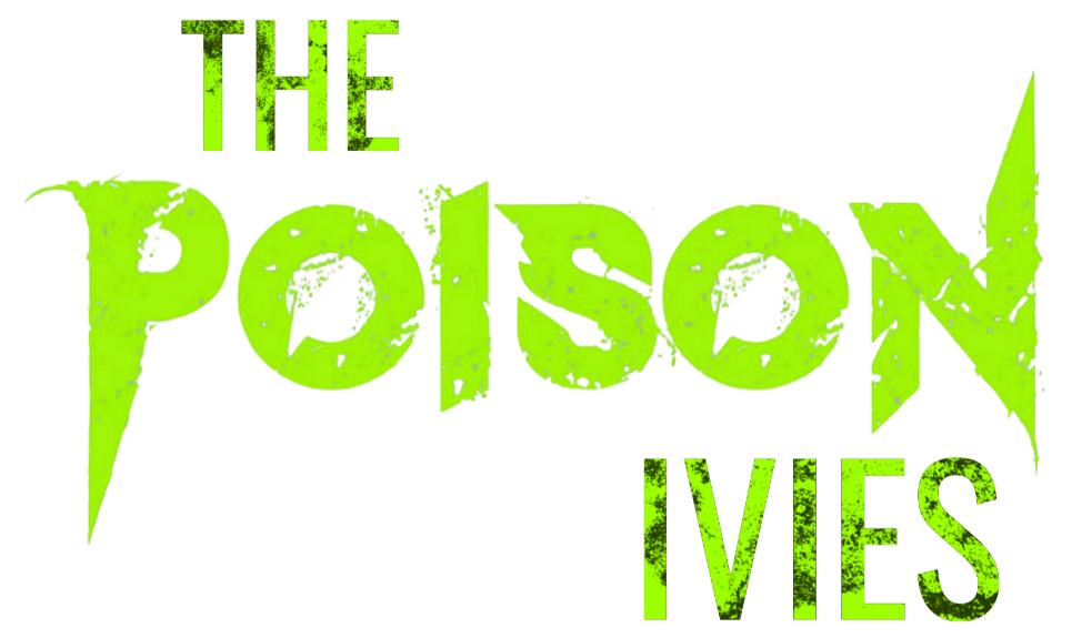 Text in green and black reading 'The Poison Lies' with a stylized design.