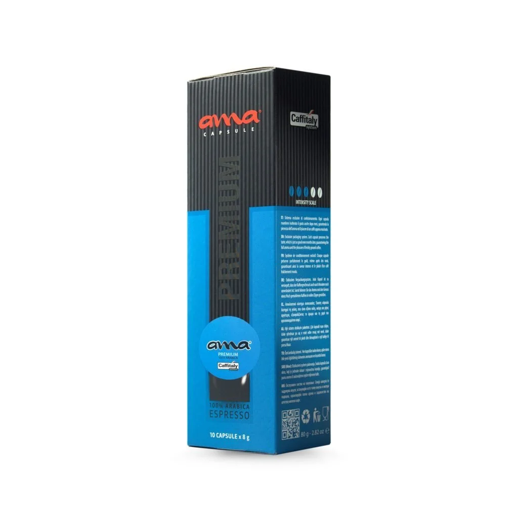 Ama Premium koffiecapsules – verfijnde espresso met chocoladetonen (10 stuks)