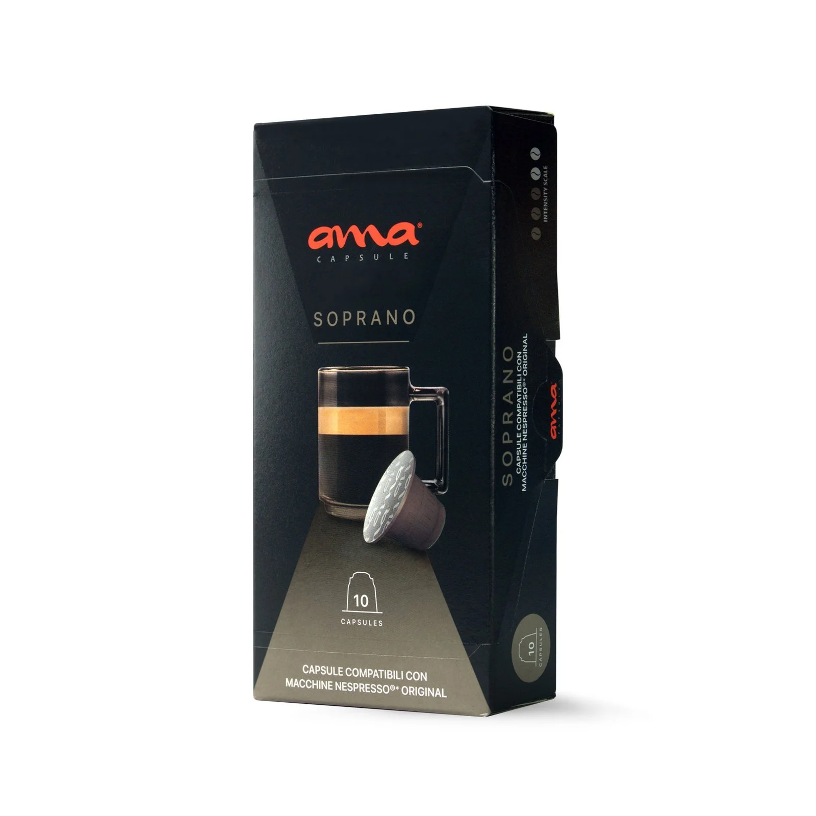 Ama Soprano Nespresso compatibele koffiecapsules – 100% Arabica espresso (10 stuks)