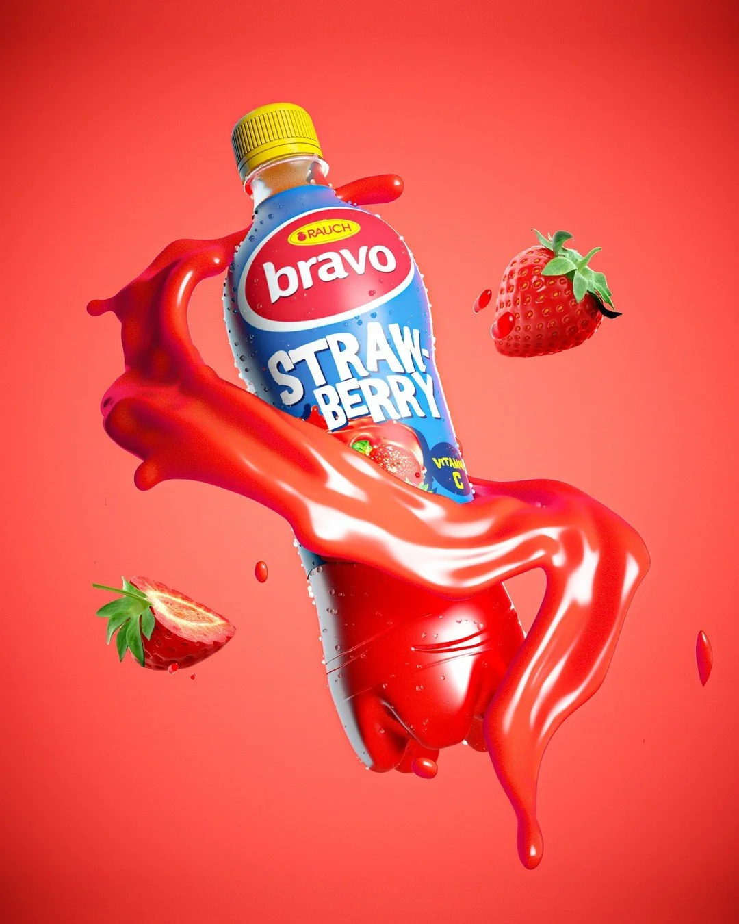 Bravo Strawberry fruitdrank met aardbeiensmaak voor horeca en kantoren in Nederland