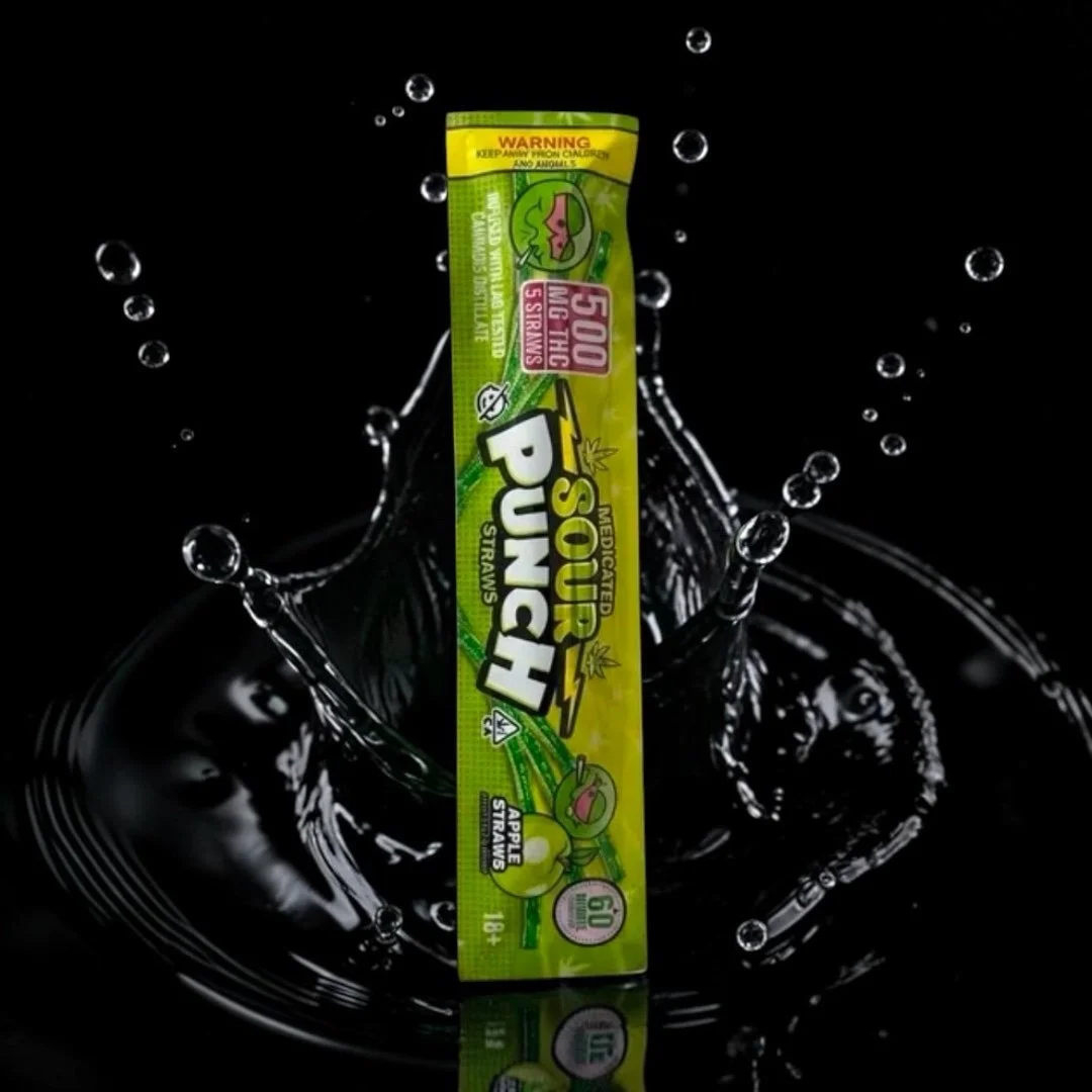 Medicated Sour Punch Apple Straws 500MG