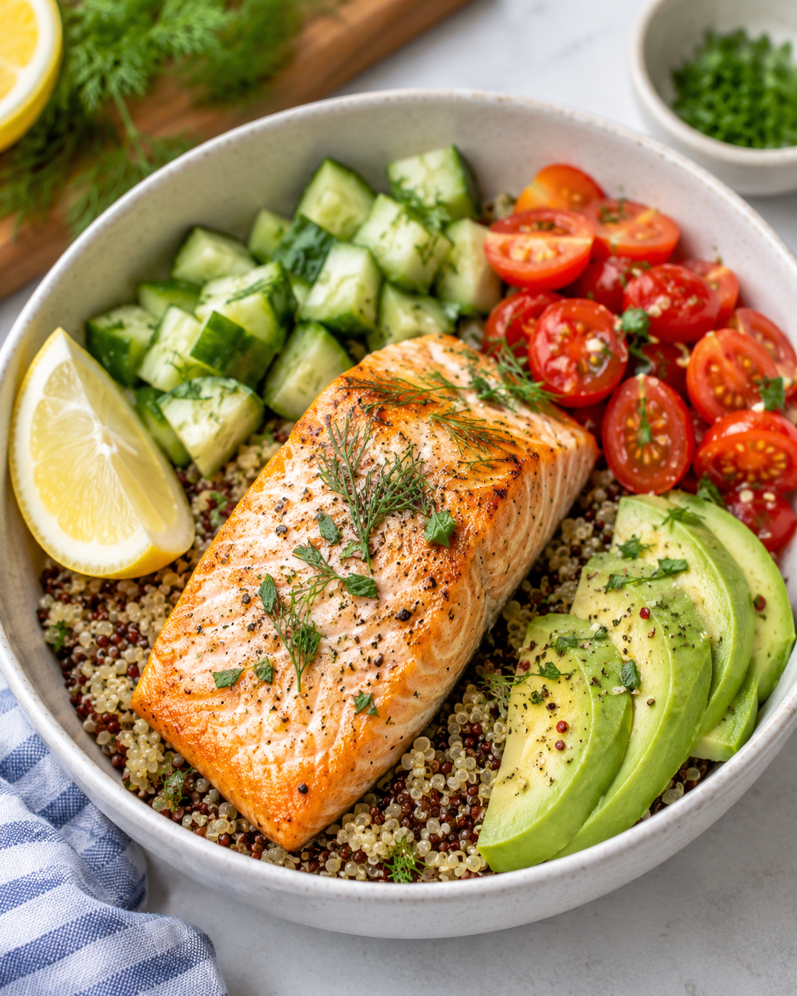 Salmon &amp; Quinoa Recovery Bowls
