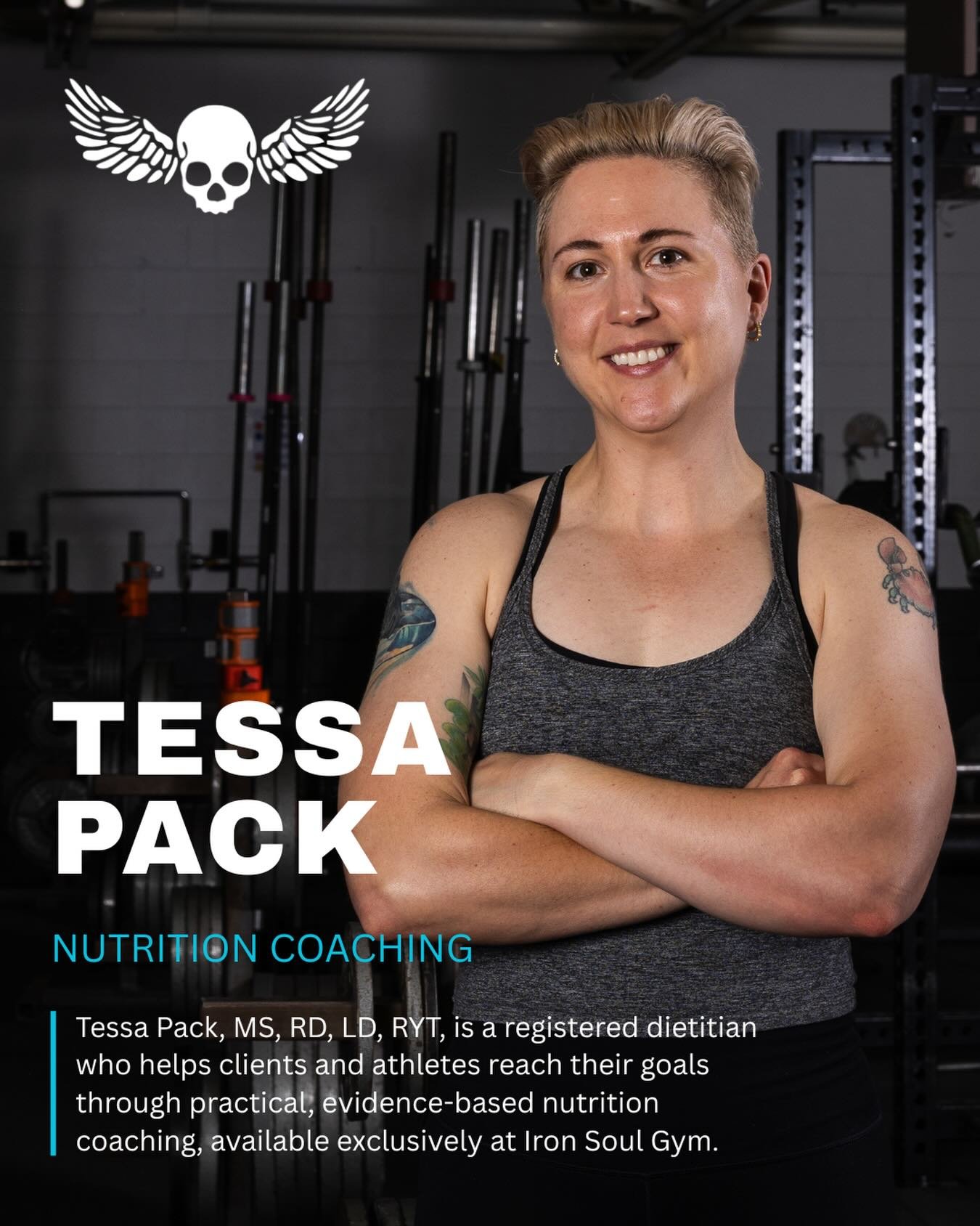 Nutrition advice is everywhere. So why not get it in the same place you come to get stronger... and from someone you can trust.

Tessa Pack, MS, RD, LD, RYT, @tessapackmoves, offers practical, evidence-based nutrition coaching right here at Iron Soul