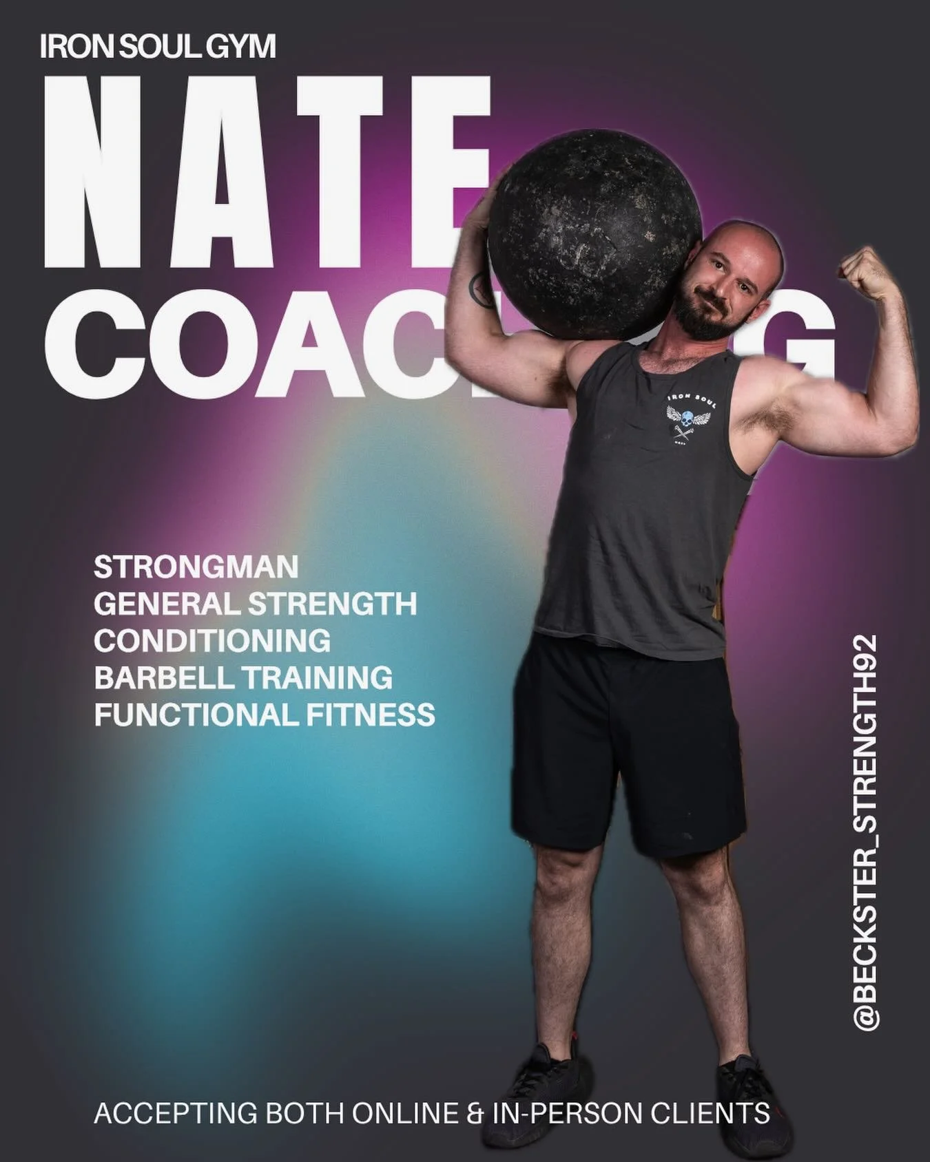 We&rsquo;re excited to welcome a new coach to the Iron Soul team!

Nate Beck @beckster_strength92 is both a Strongman Coach and a NASM Certified Personal Trainer. He&rsquo;s passionate about making strongman and strength training accessible to everyo