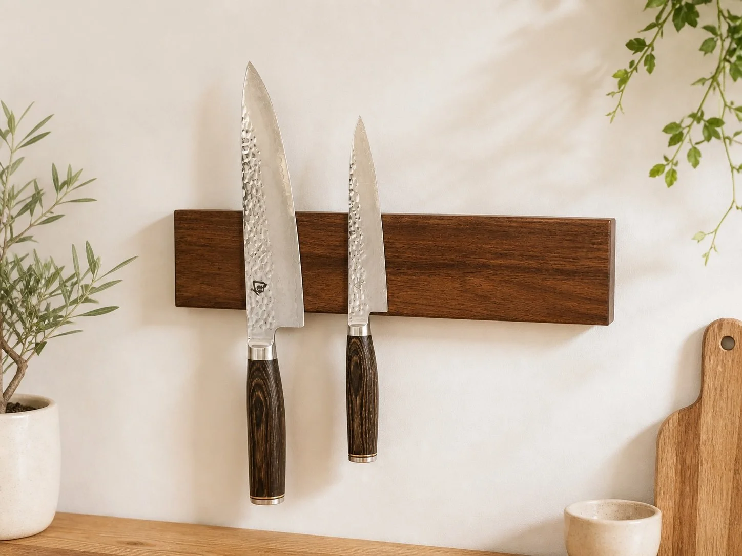 Magnetic Walnut Knife Block