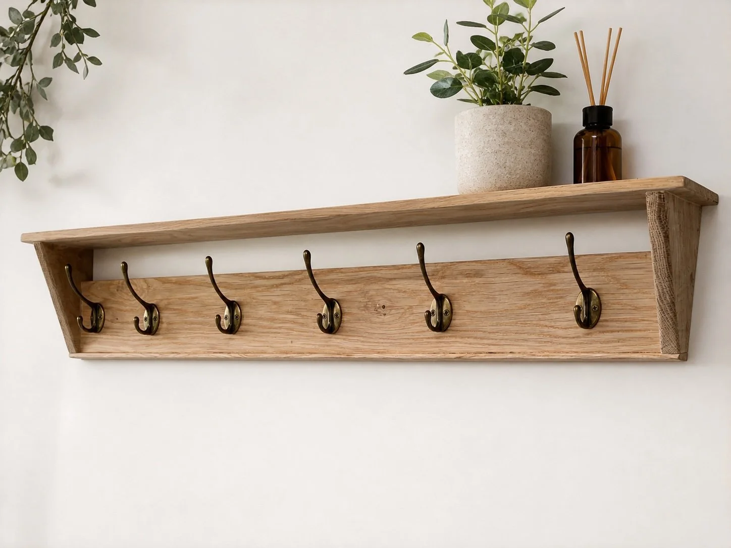 Oak Coat Hanger Shelf