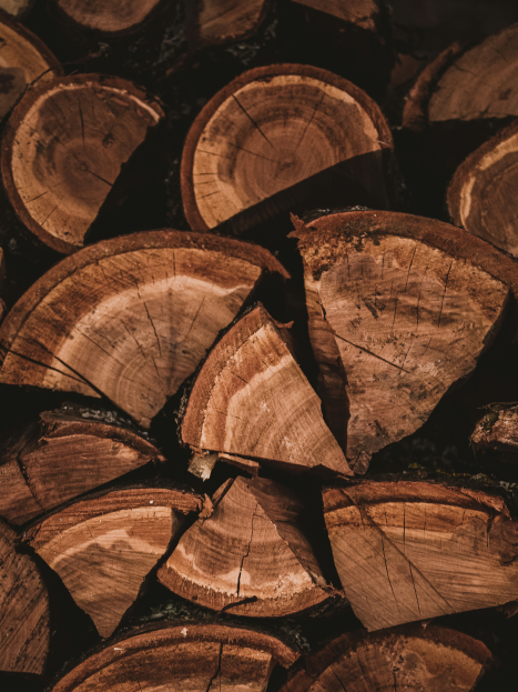 A closeup of firewood
