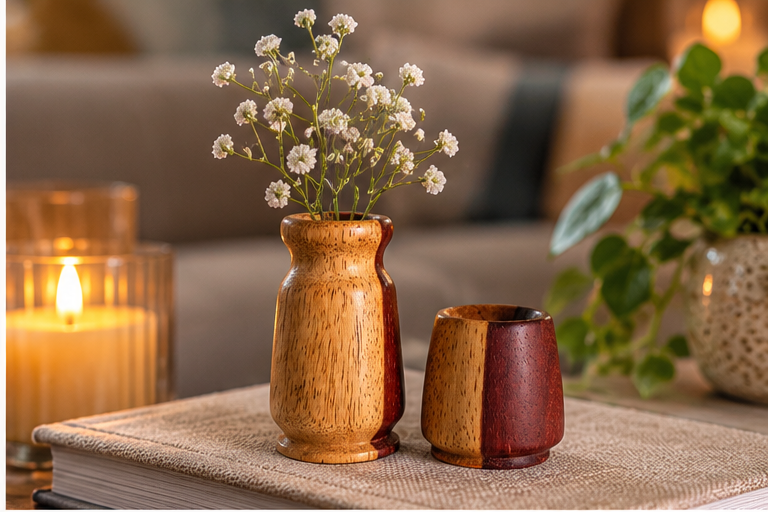 Two-tone Padauk Mini Vases