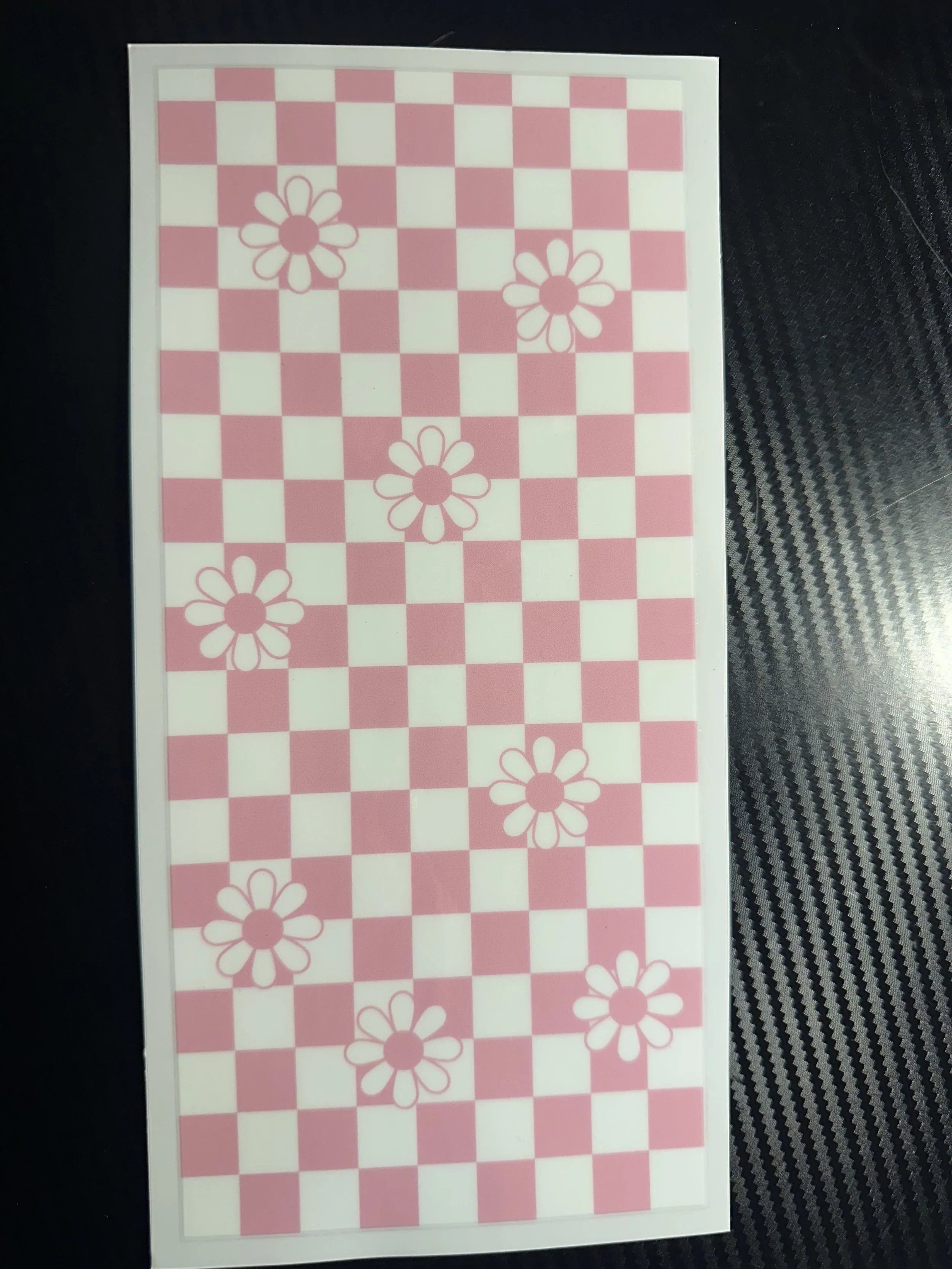 Pink checkered flowers