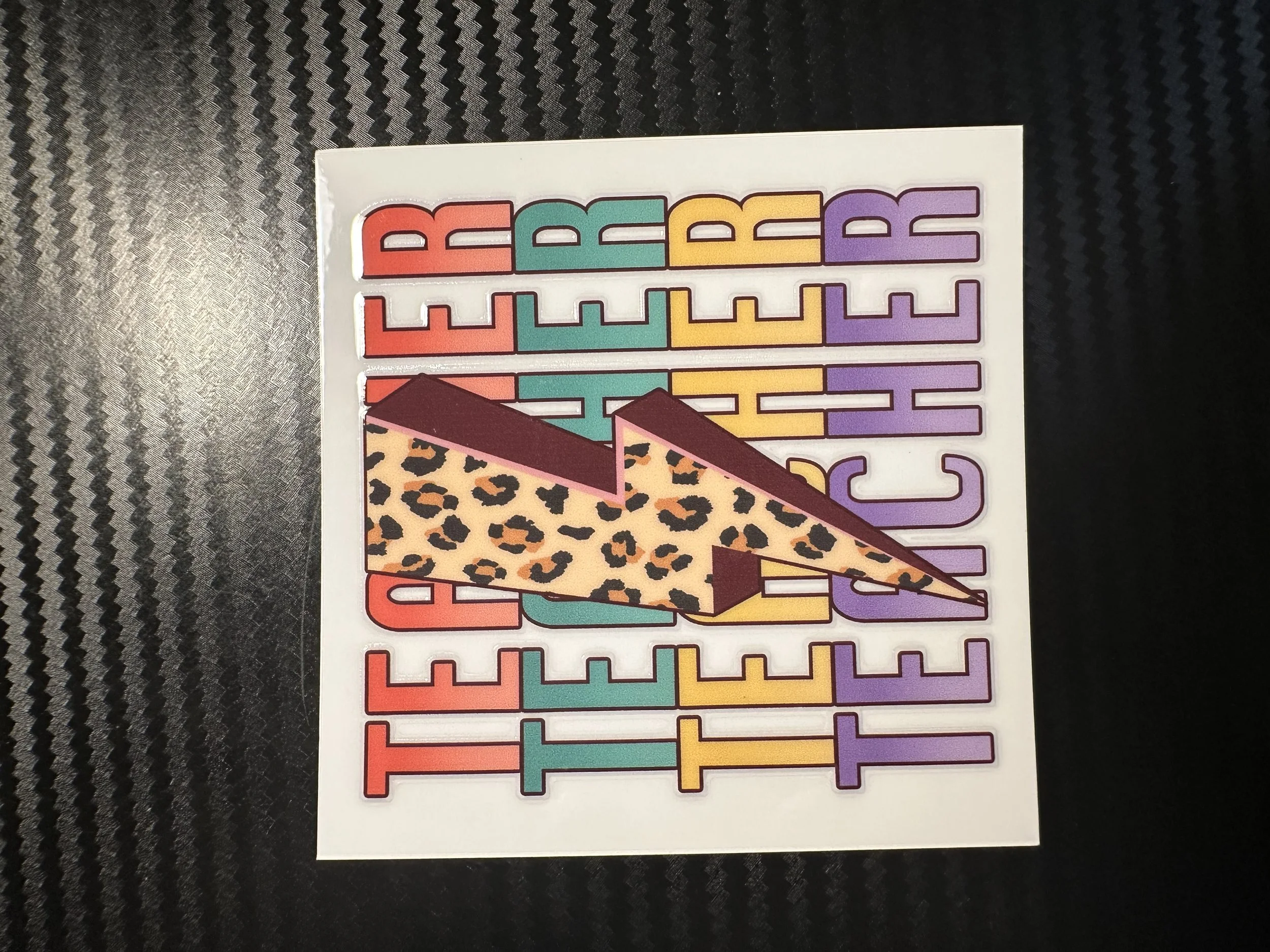 Teacher with cheeta bolt