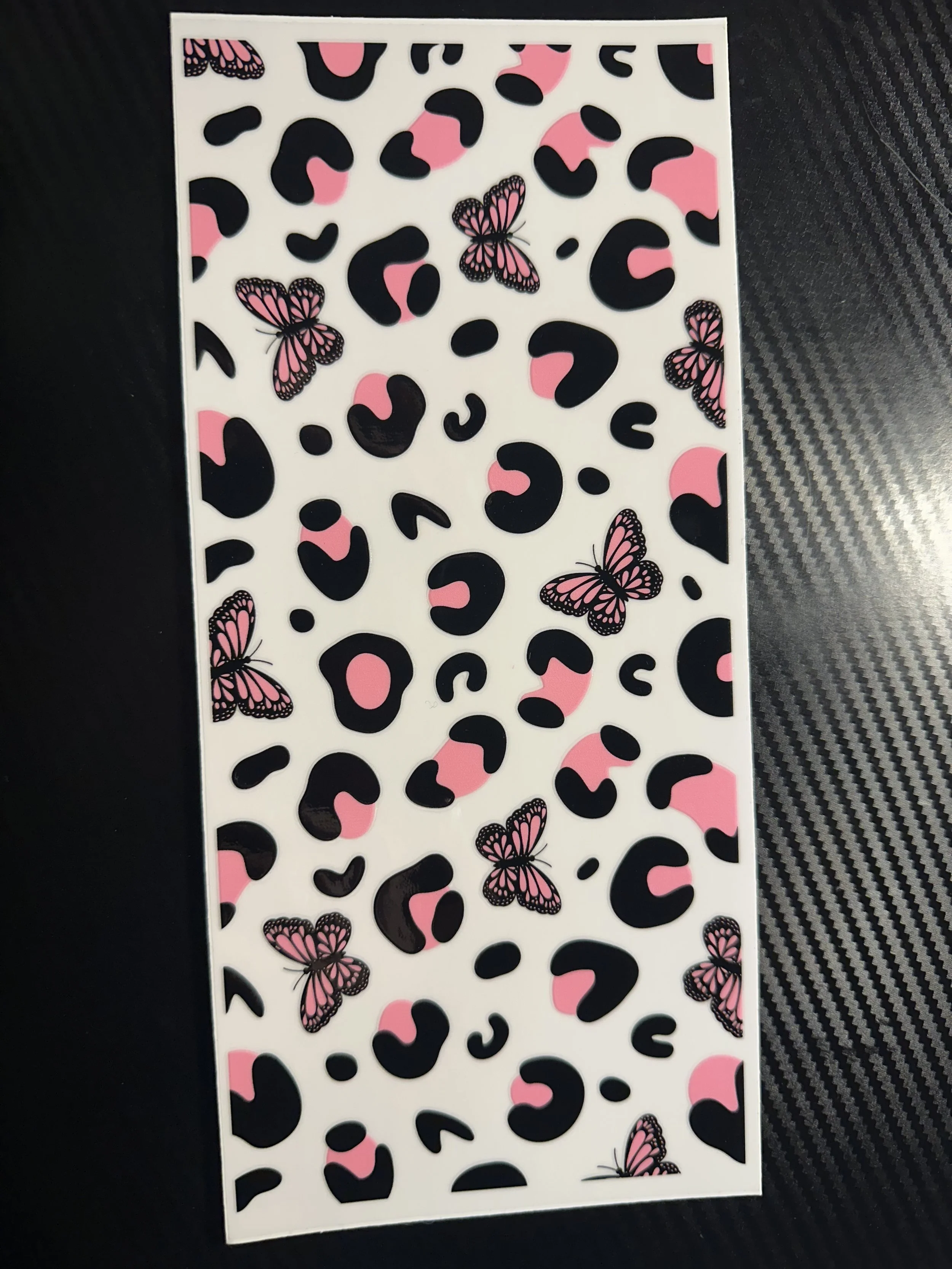 Pink cheetah print with butterflies