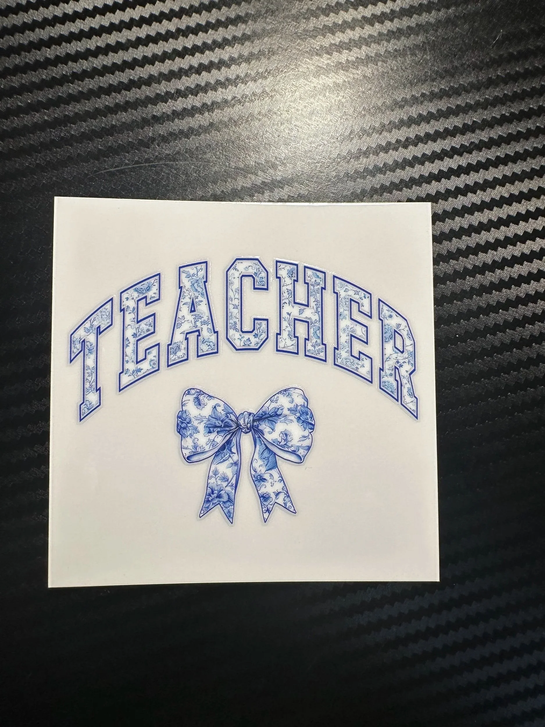 Teacher blue bow
