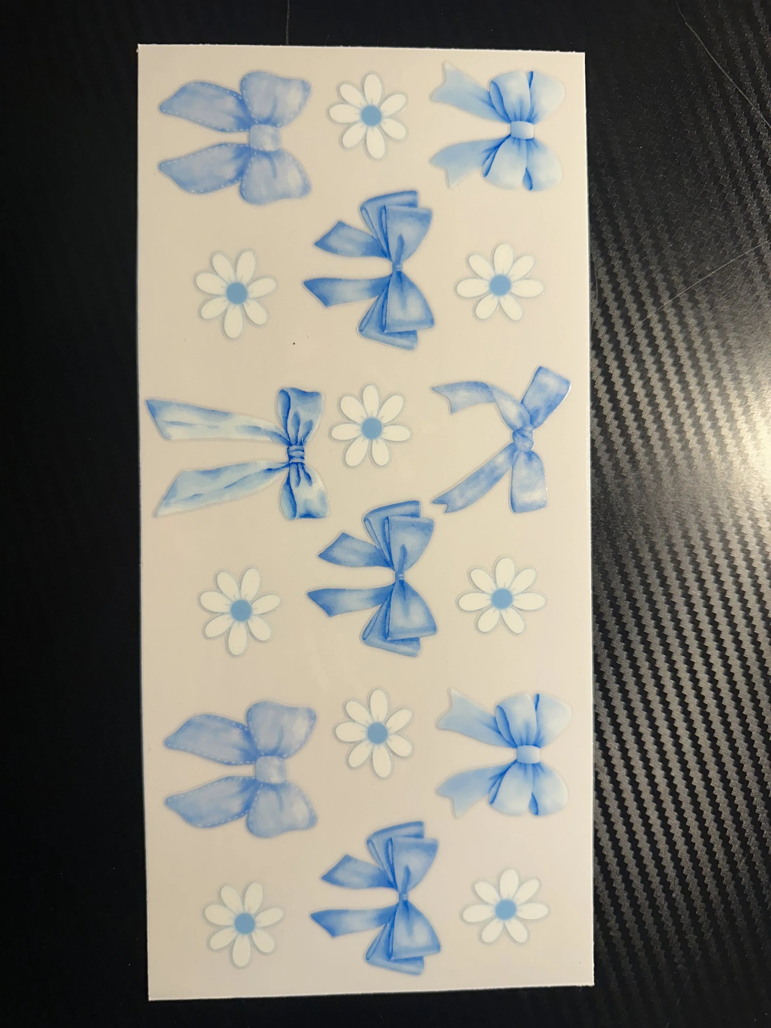 Blue bows and flowers