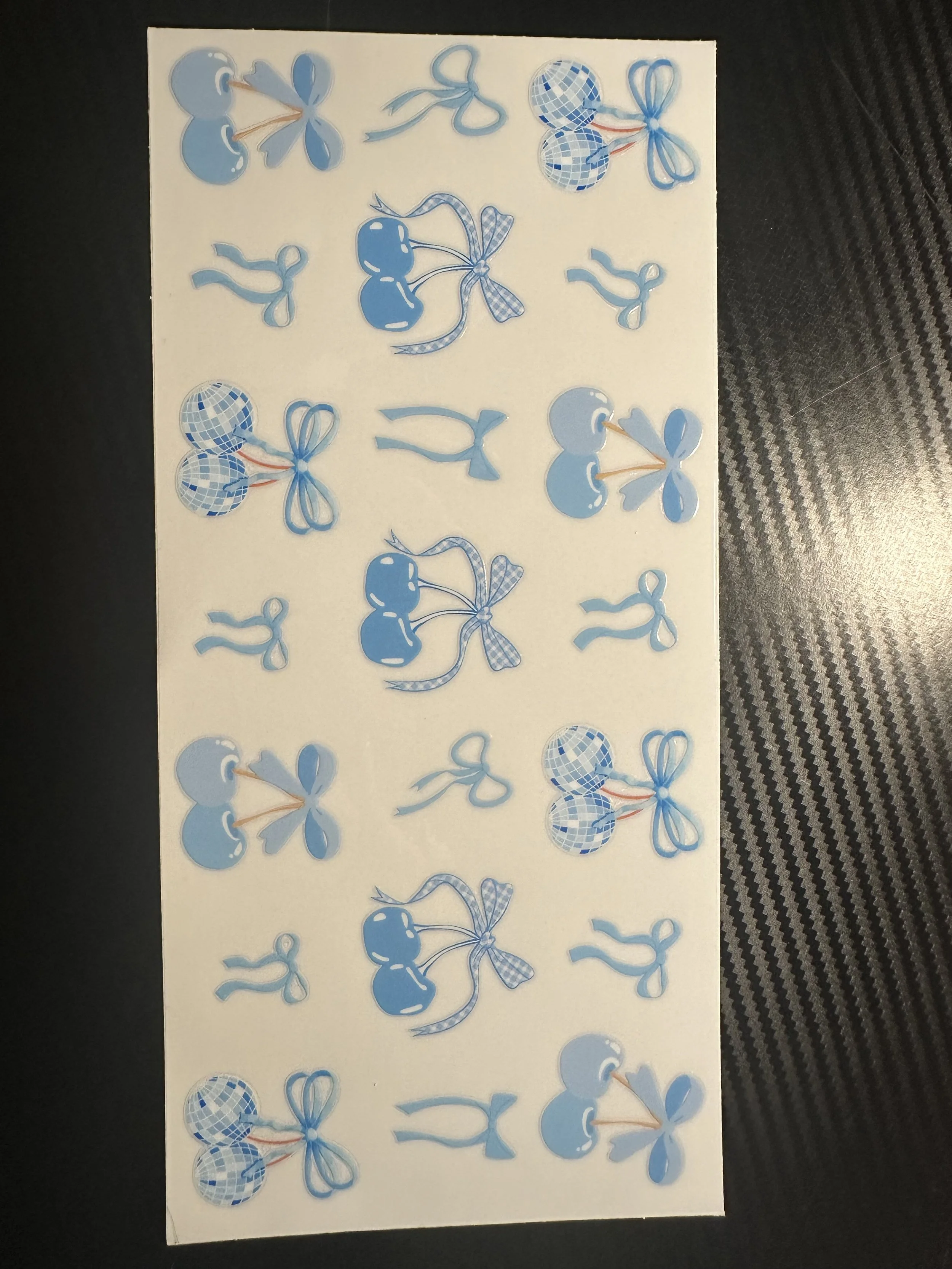 Blue cherries and bows