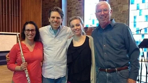 Melissa Wertheimer, Andrew Stewart, Annie Gill and Garth Baxter, May 17, 2017 at Goucher College after recording Two Last Songs and April Twilight.