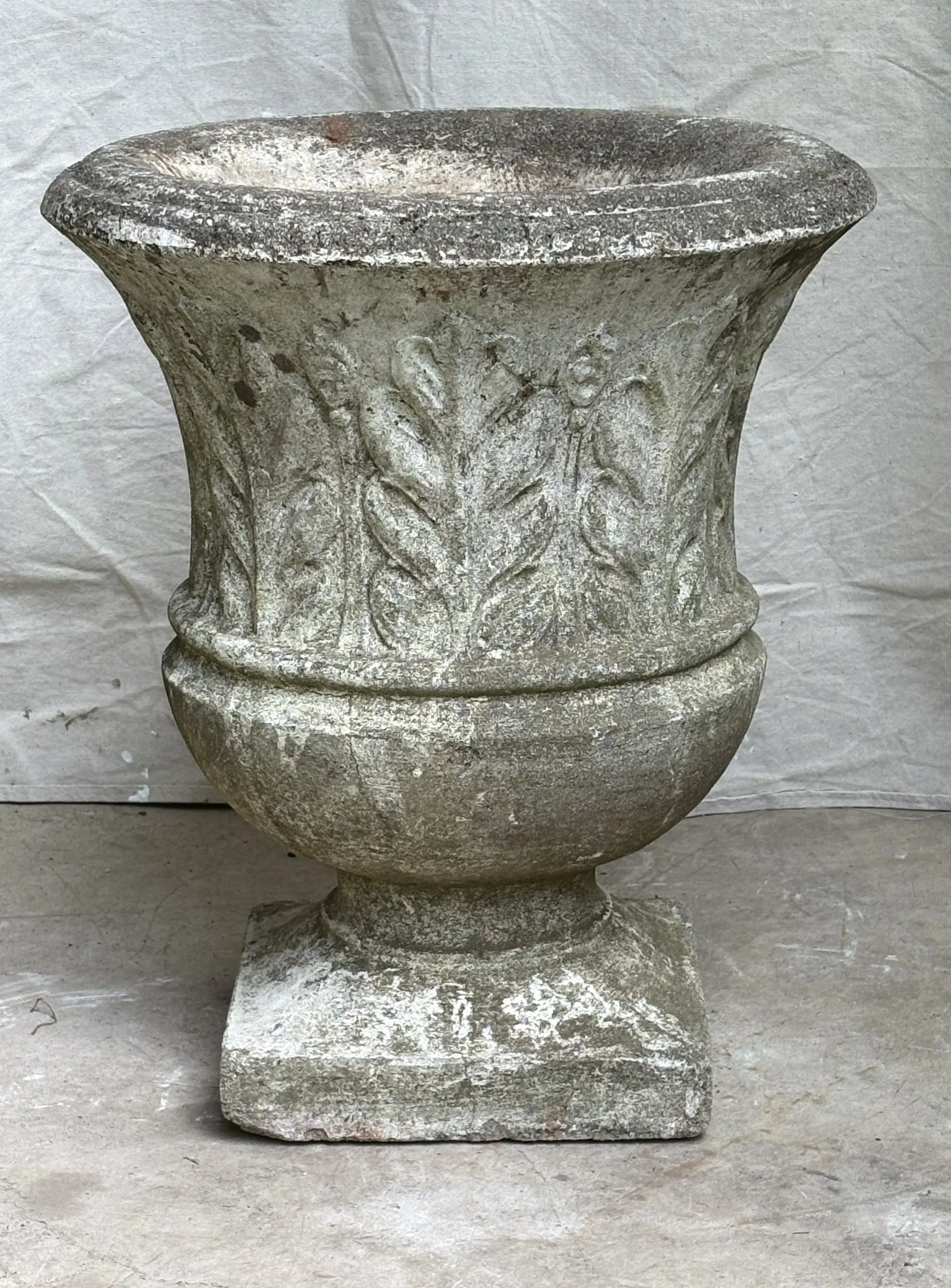 Cast Stone Acanthus Garden Urn, American, 1950-1970