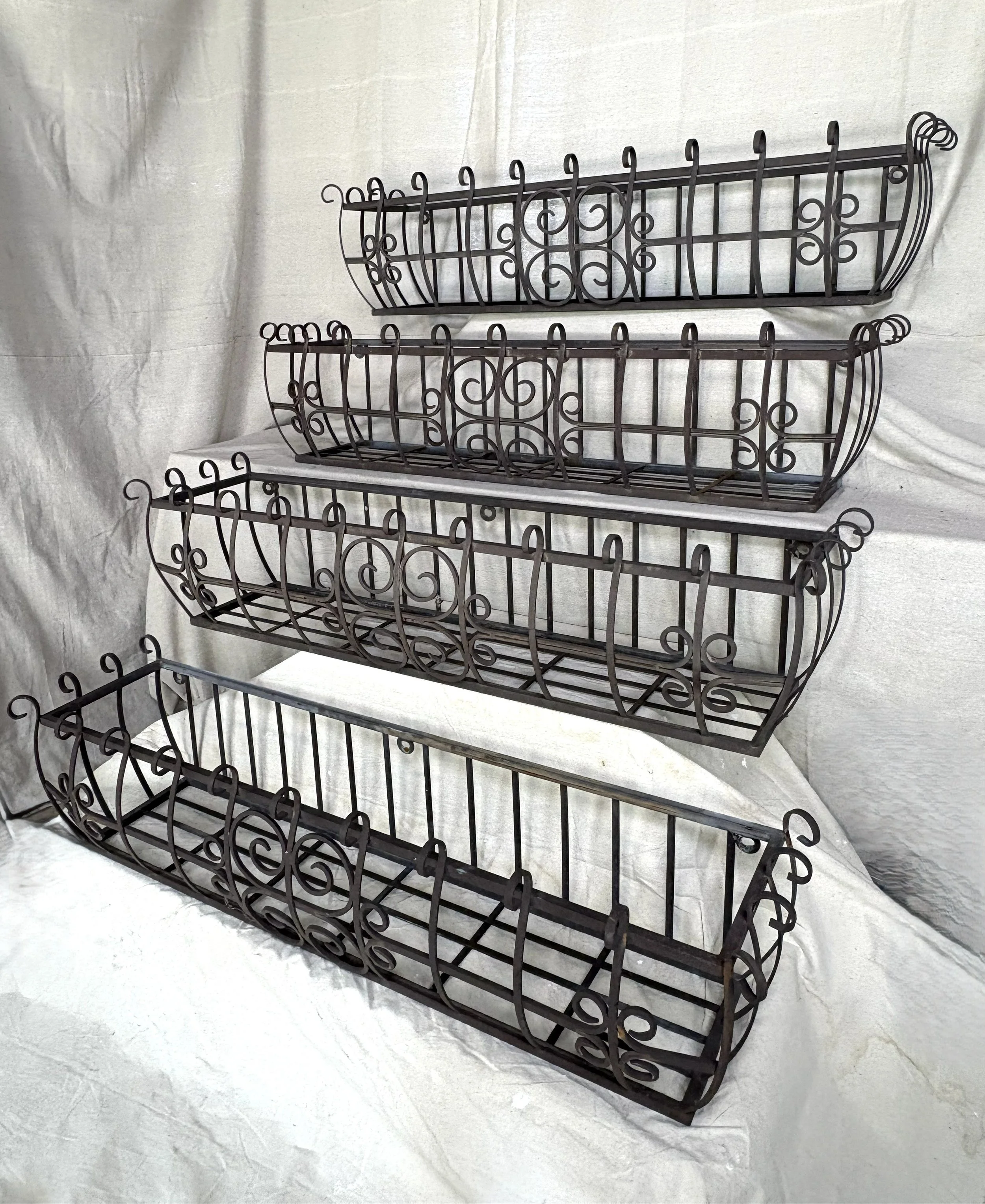Wrought Iron Window Boxes, late 20th century. 