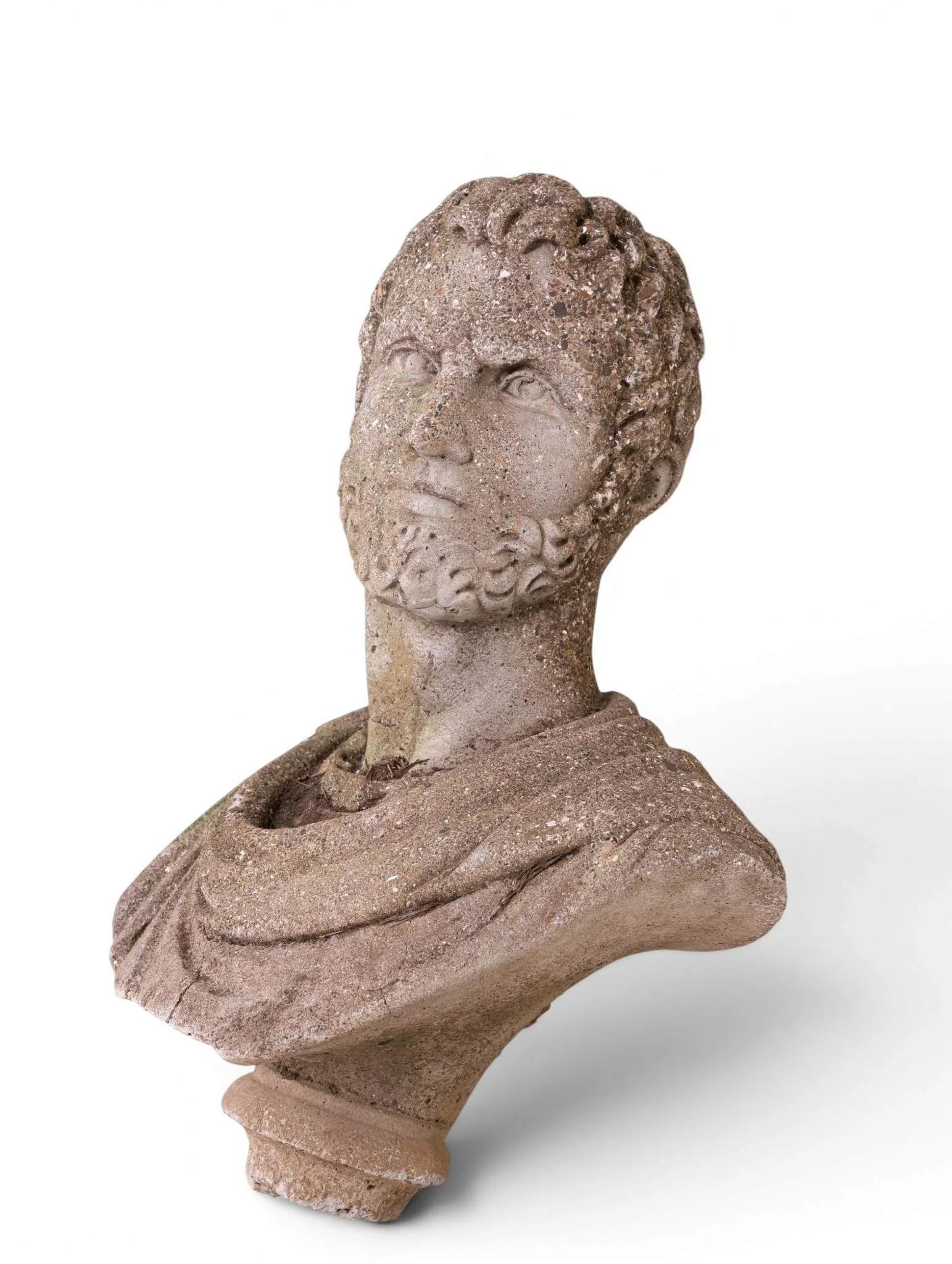 Cast Concrete Bust in the Roman Style, mid-20th Century
