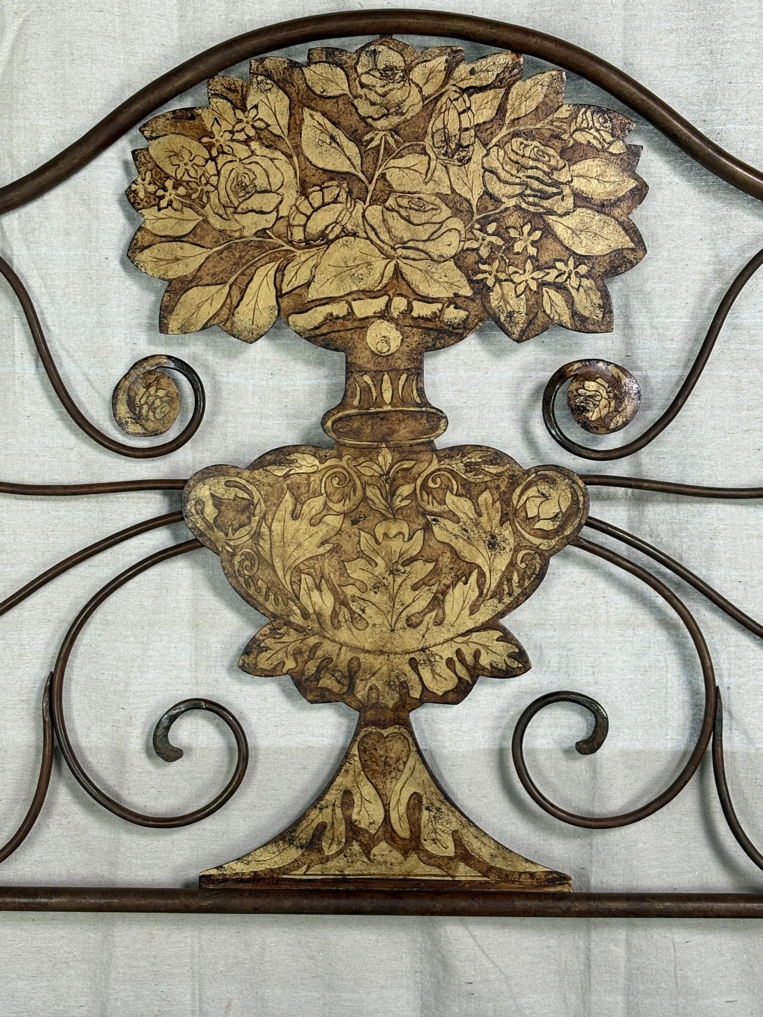 Hand forged panels by Slayman Forge, painted by Valley Craftsmen, Twin Bed Headboards, 1995