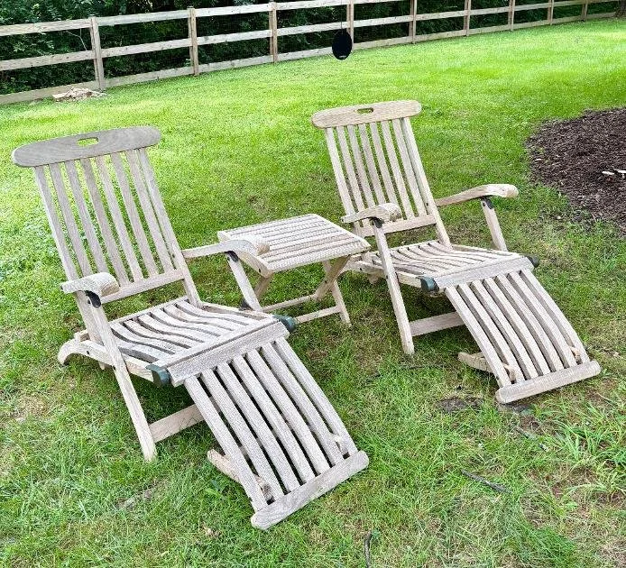 Steamer Deck Chairs, English, 1920s. 