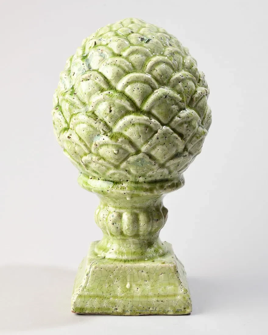 Ceramic Artichoke Finial Ornament, Italian, Mid-20th century