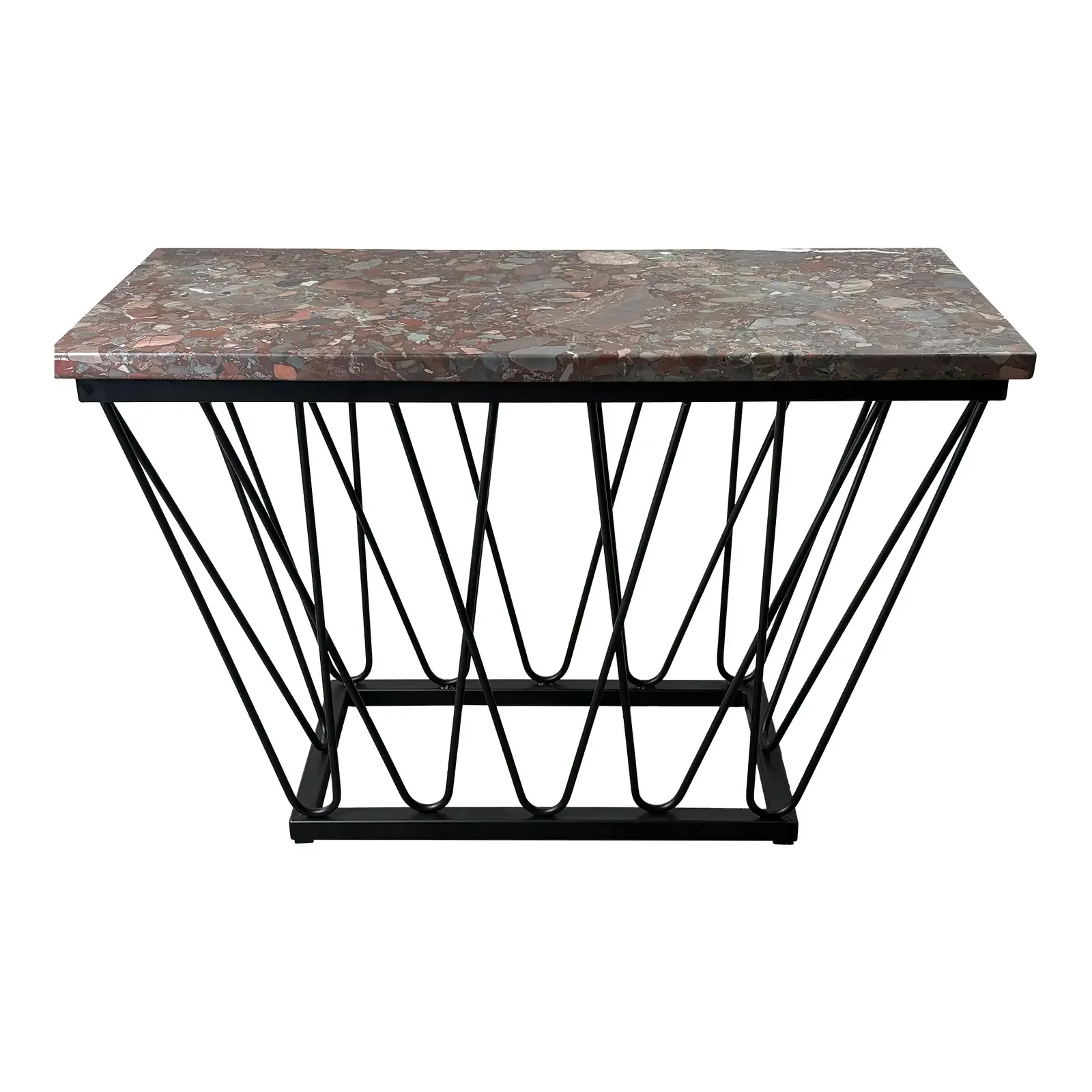 Jon F. Little Contemporary Breccia and Steel Table with Matte Black Finish, American, 2026