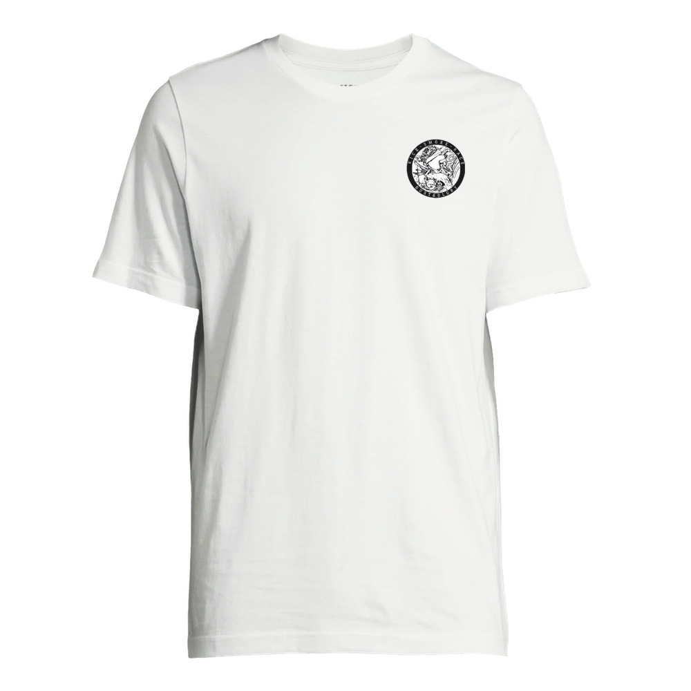Front of Kick Smoke Race T Shirt design for 2 stroke enthusiasts