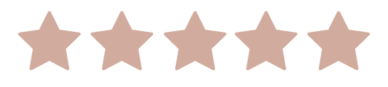 Six pink stars aligned horizontally.