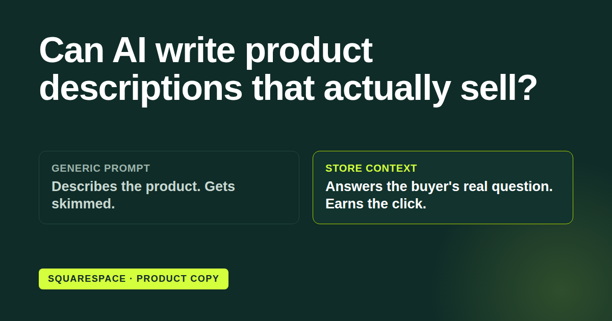 Can AI write product descriptions that actually sell?